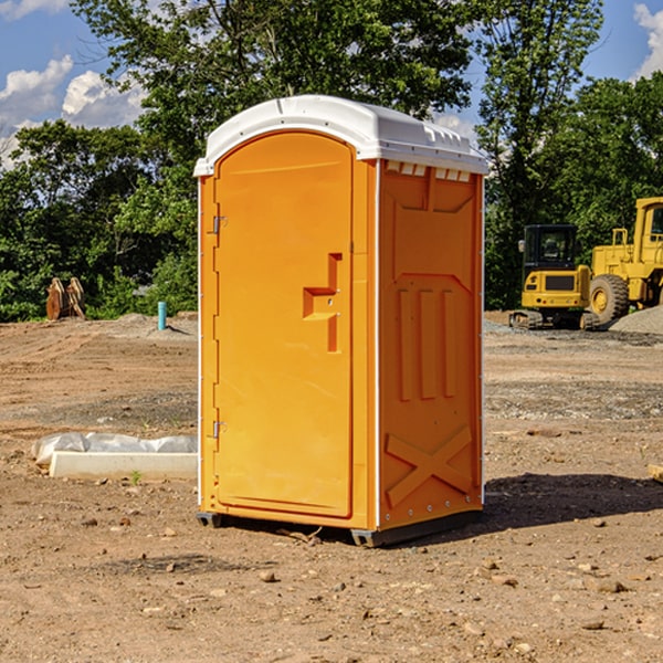 how often are the porta potties cleaned and serviced during a rental period in Corinna